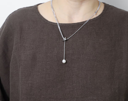 edoa Pearl Heart Slider Necklace