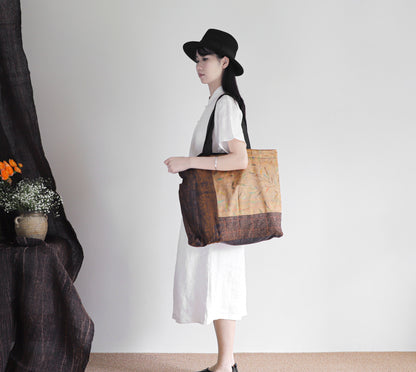 edoa mud silk tote bag