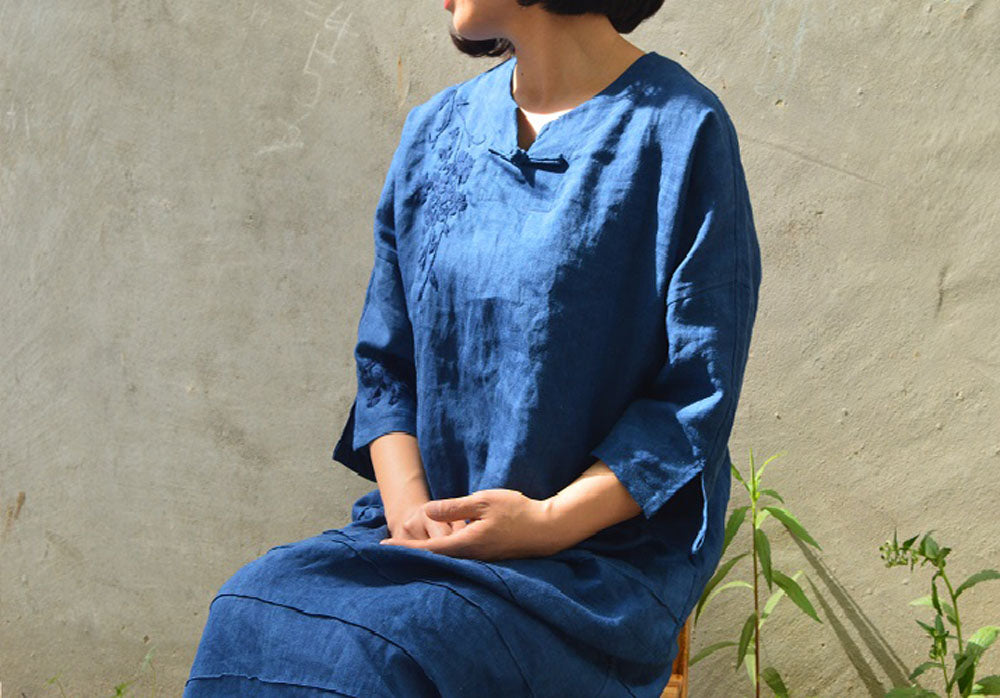 edoa Plant Dyed Linen Dress