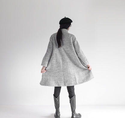 edoa loop-yarns wool trapeze coat