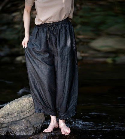 edoa Cracked Mud Silk Tapered Pants