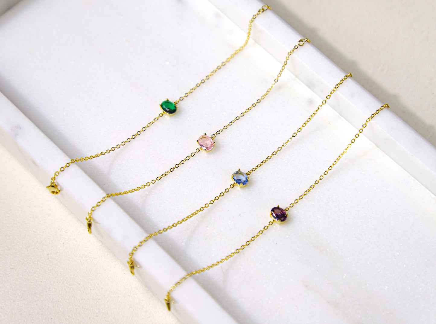 edoa oval birthstone bracelet
