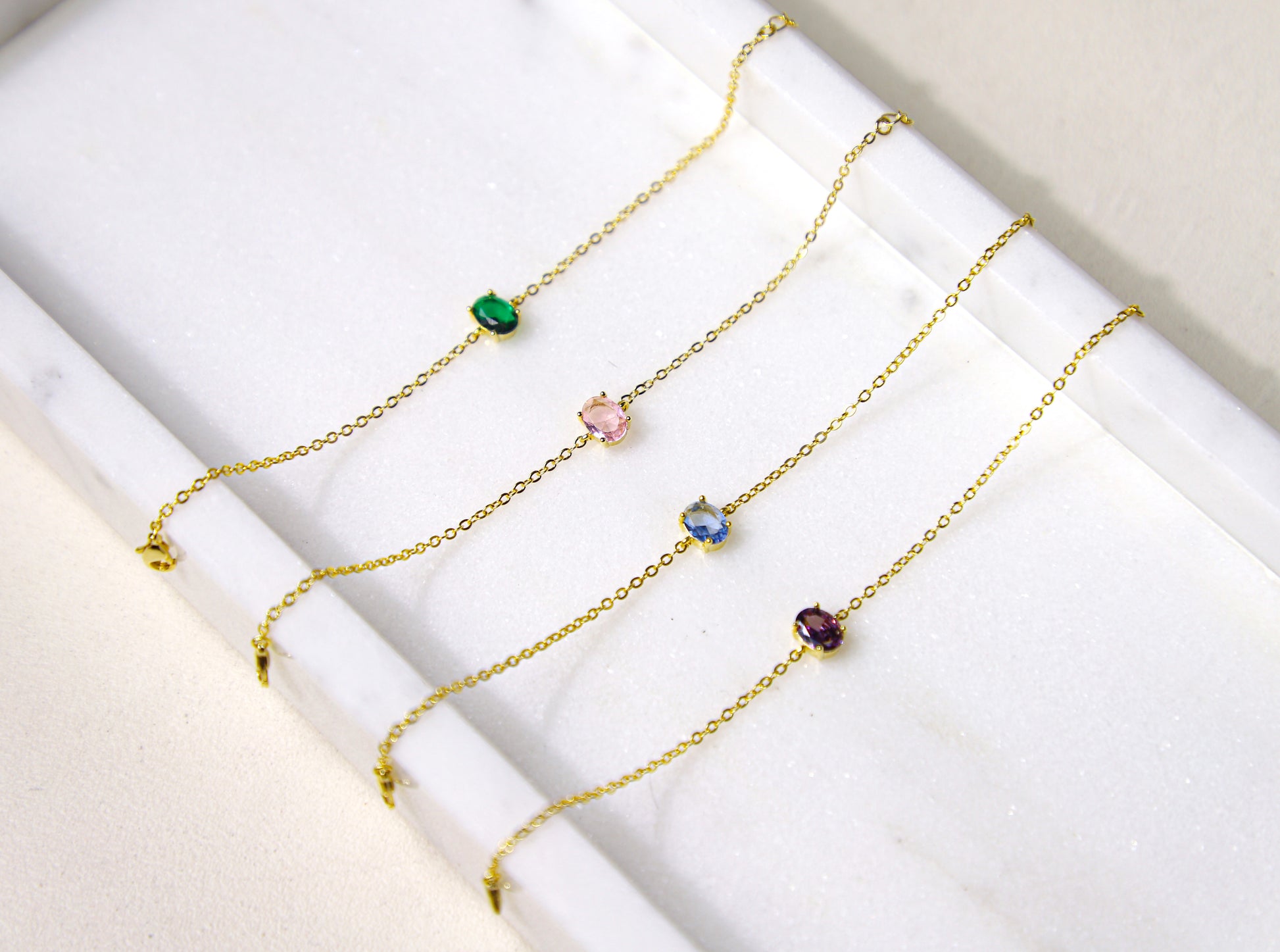 edoa oval birthstone bracelet