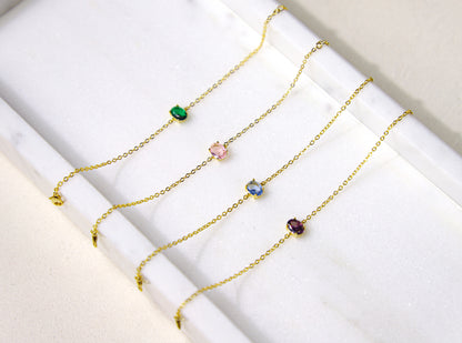 edoa oval birthstone bracelet