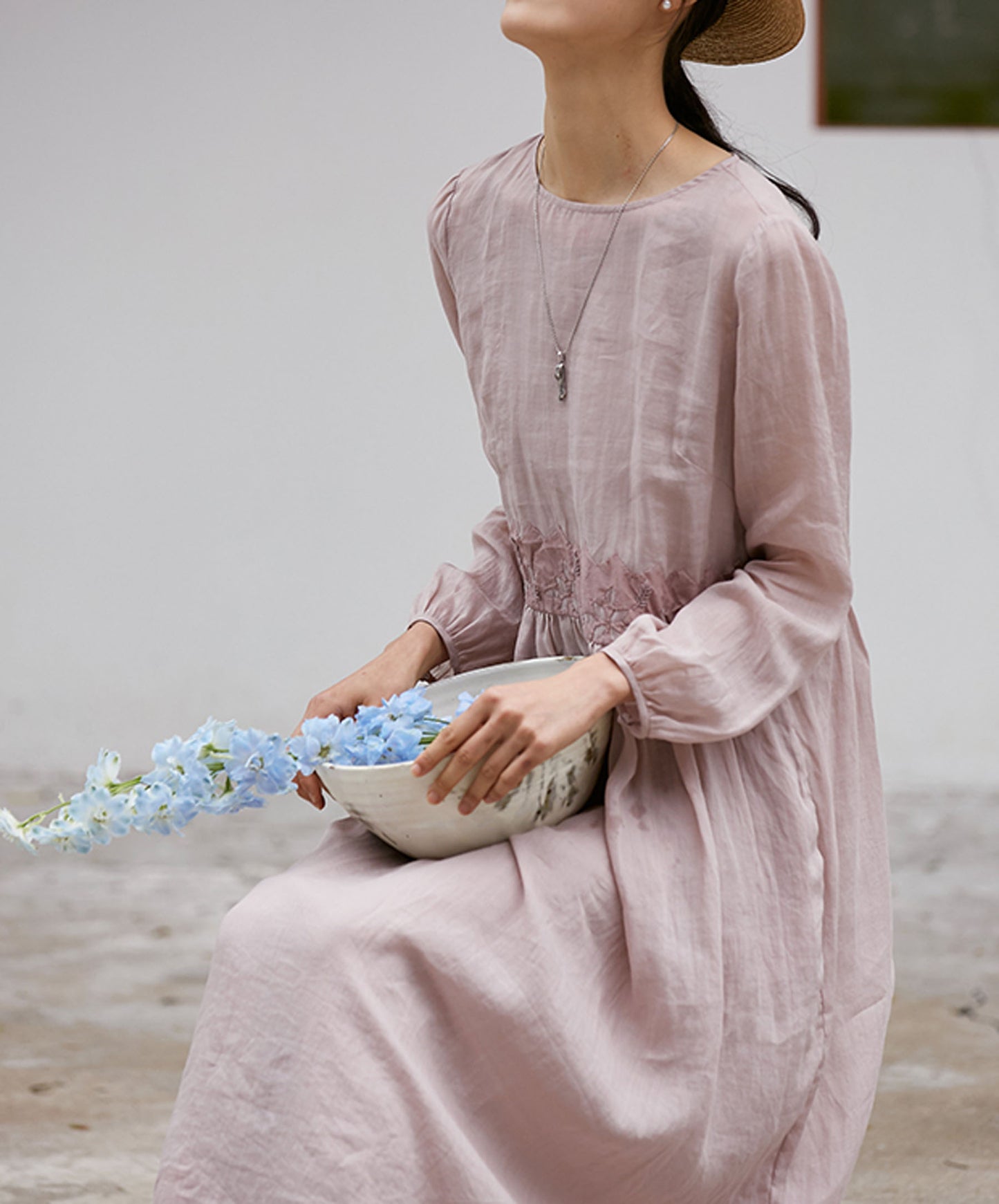 edoa High Counted Ramie Dress