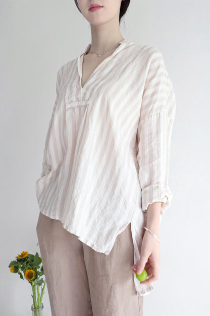 edoa linen striped blouse