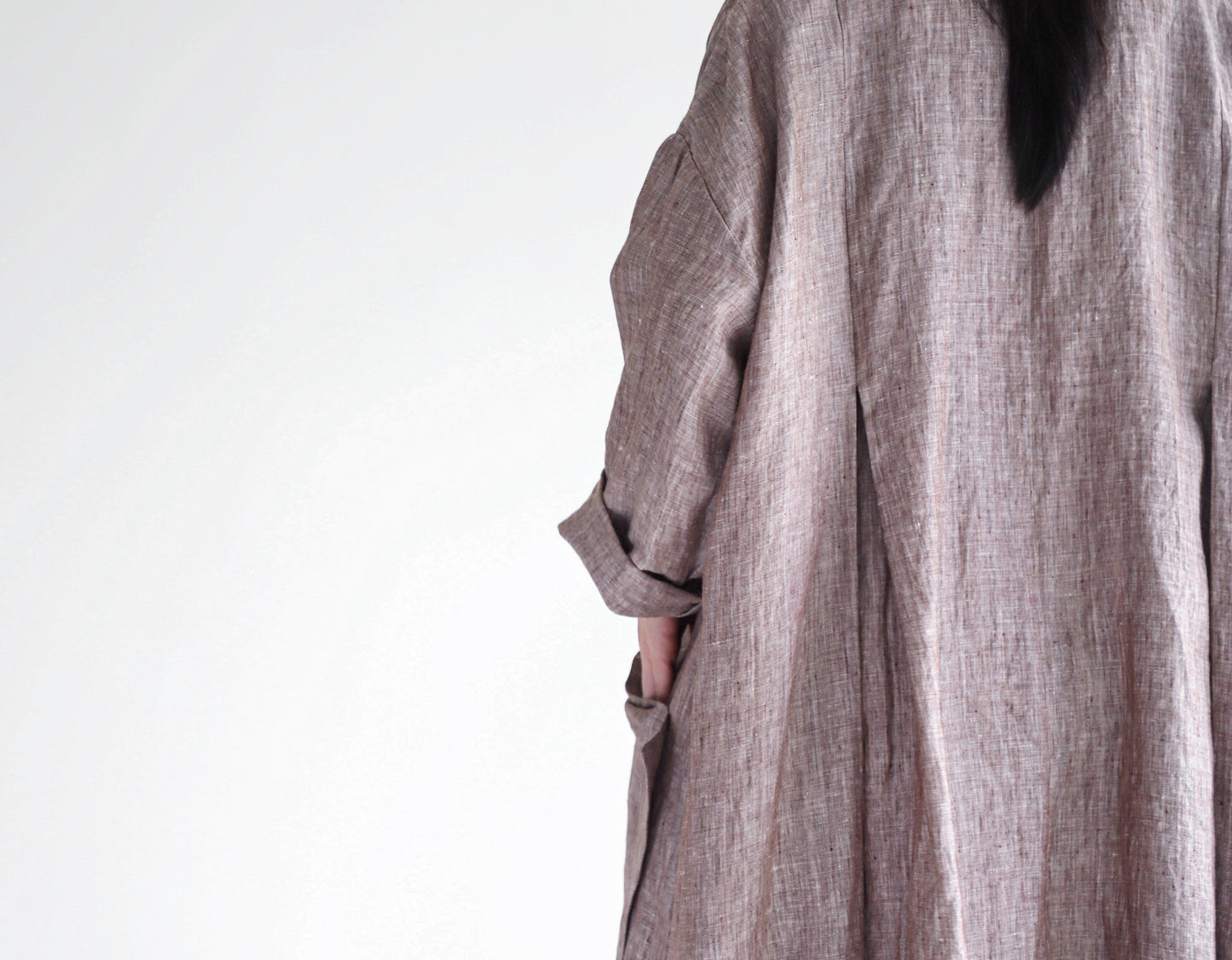edoa oversized shawl collar linen coat