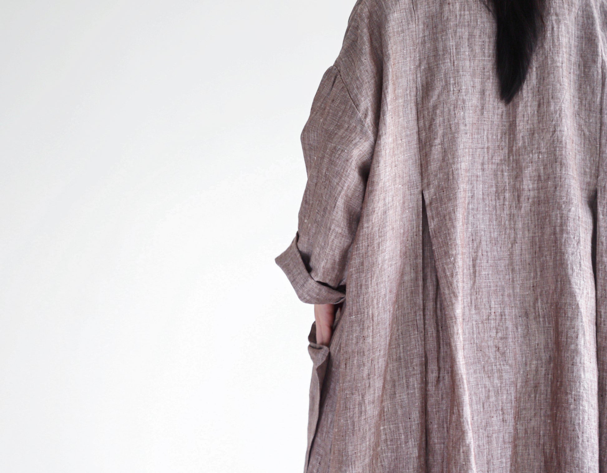 edoa oversized shawl collar linen coat