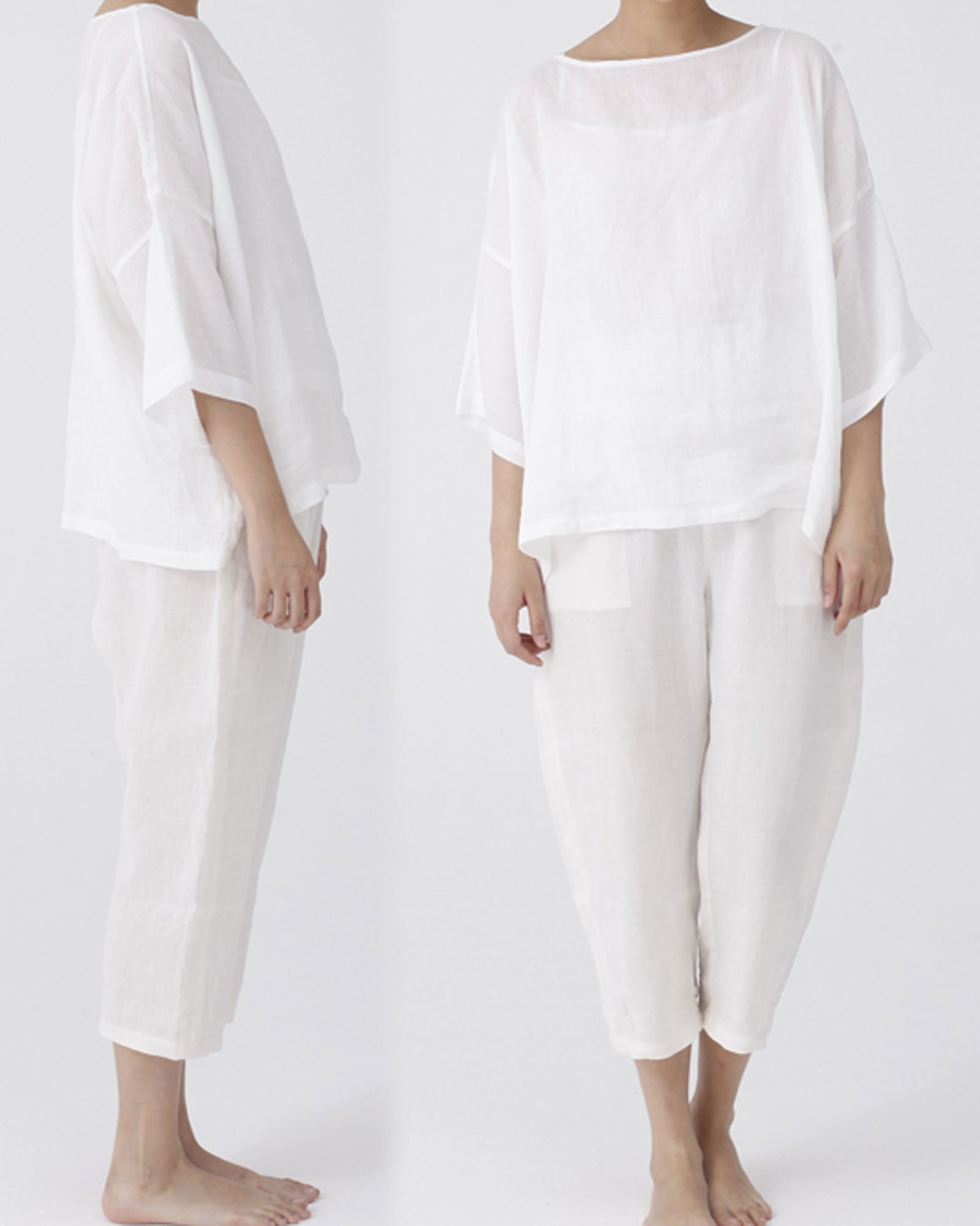 edoa Washed Ramie Smock Top