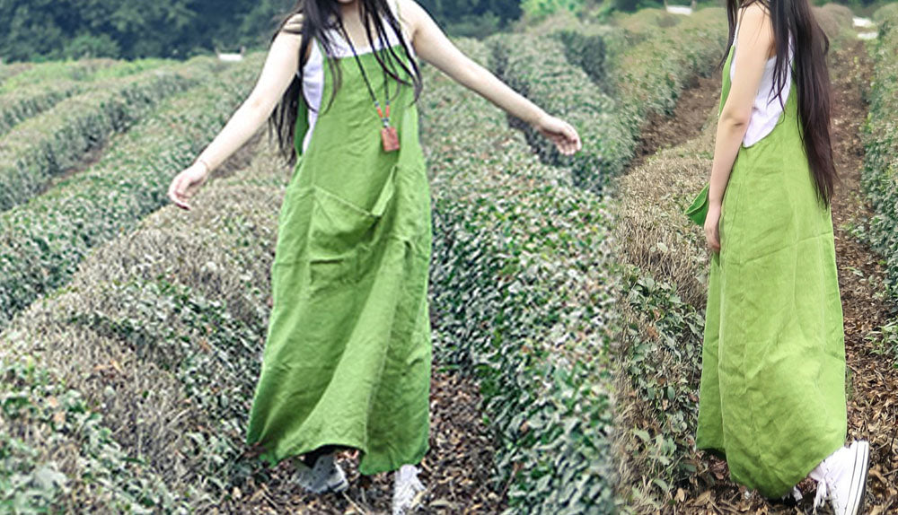 edoa Linen Pinafore Dress
