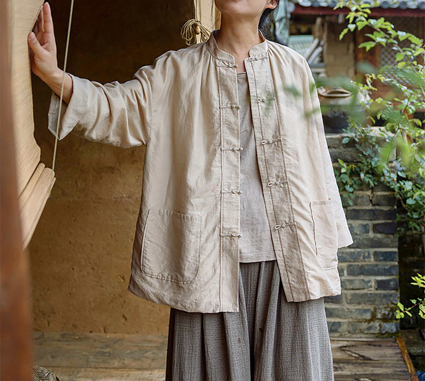 edoa Tussah Silk Tang Suit Jacket 