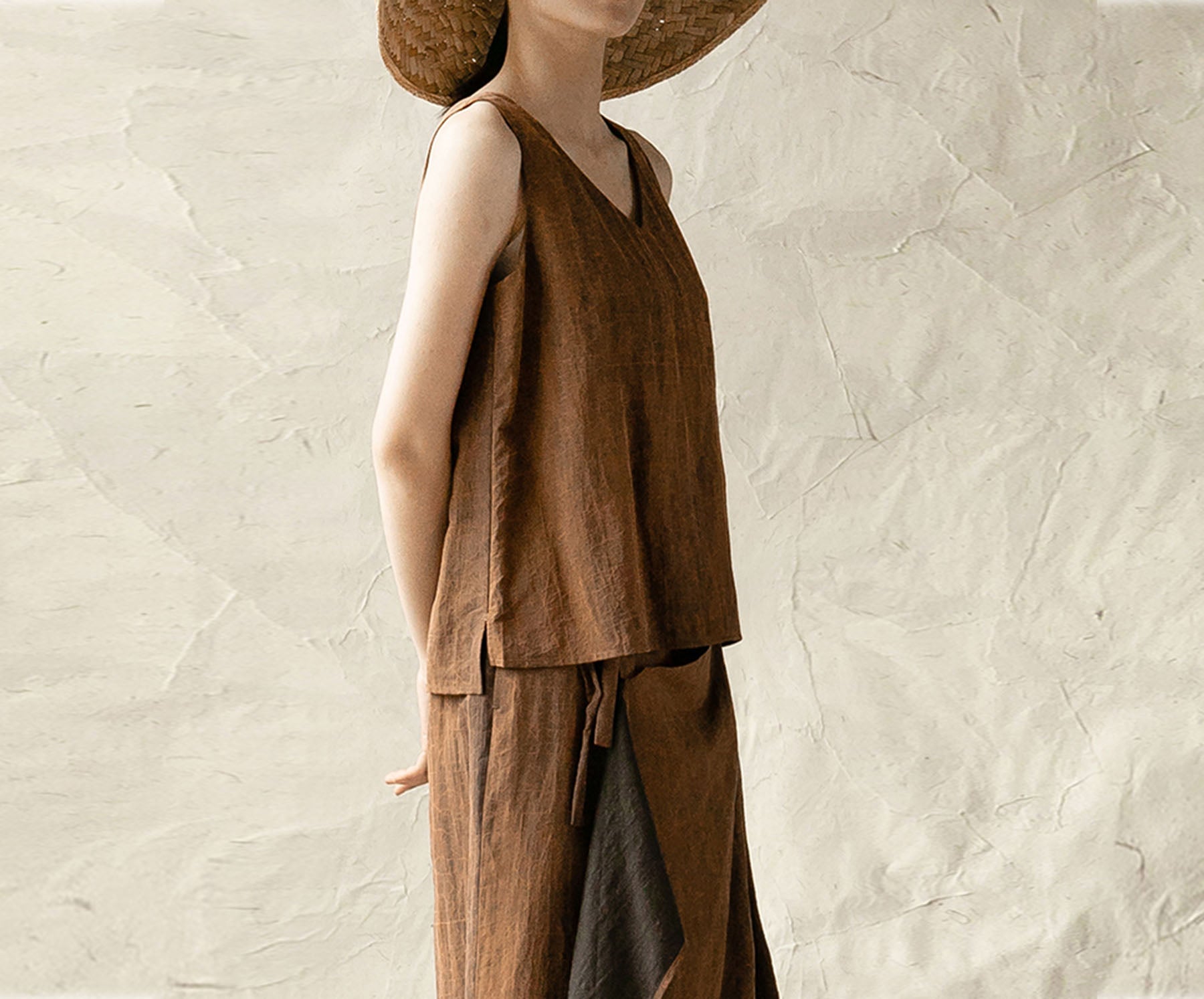 edoa Cracked Mud Silk Tank
