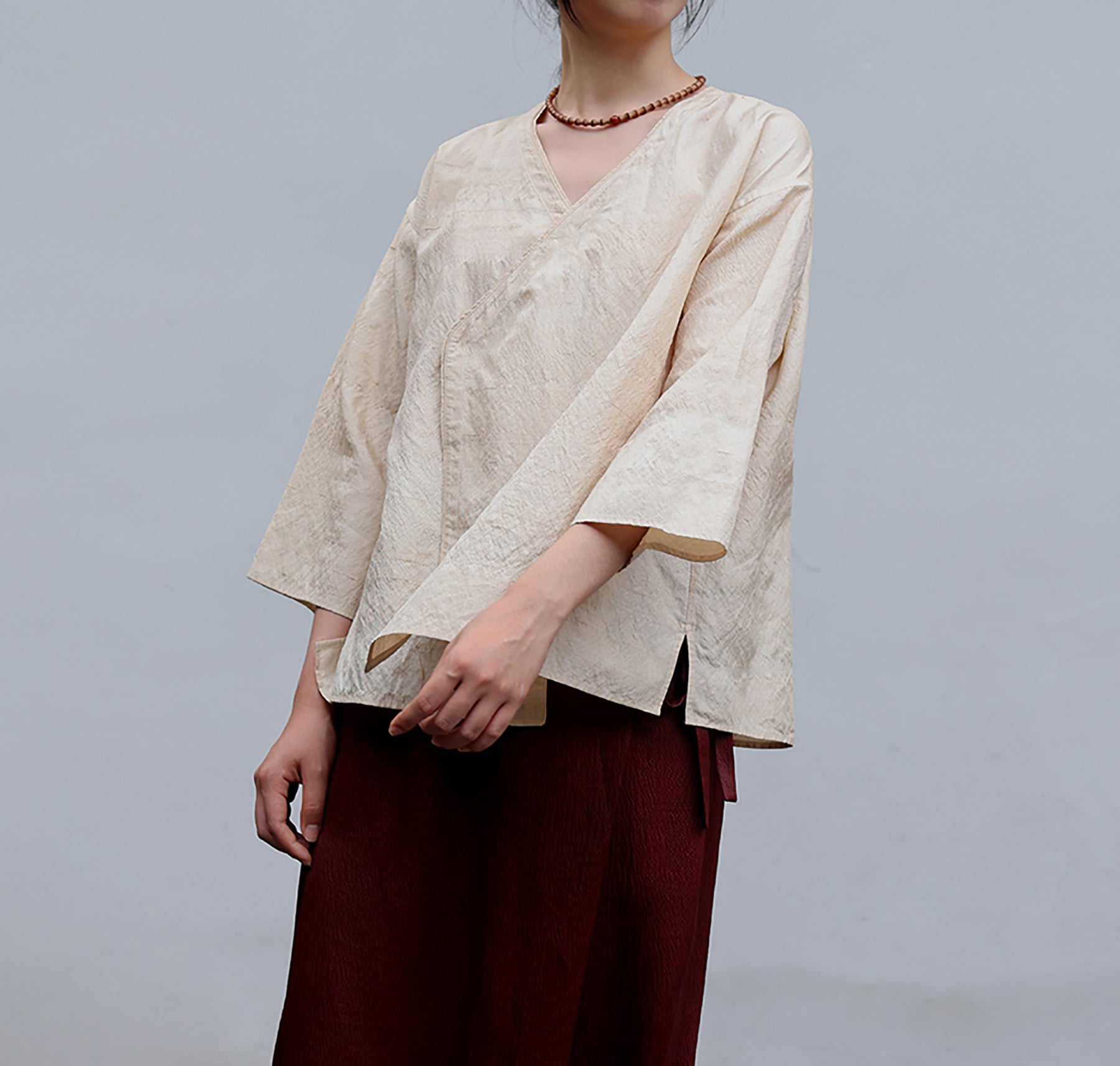 edoa Tussah Dupioni Silk Hanfu Blouse