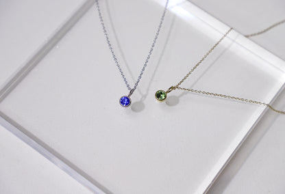 edoa Round Pendant Birthstone Necklace
