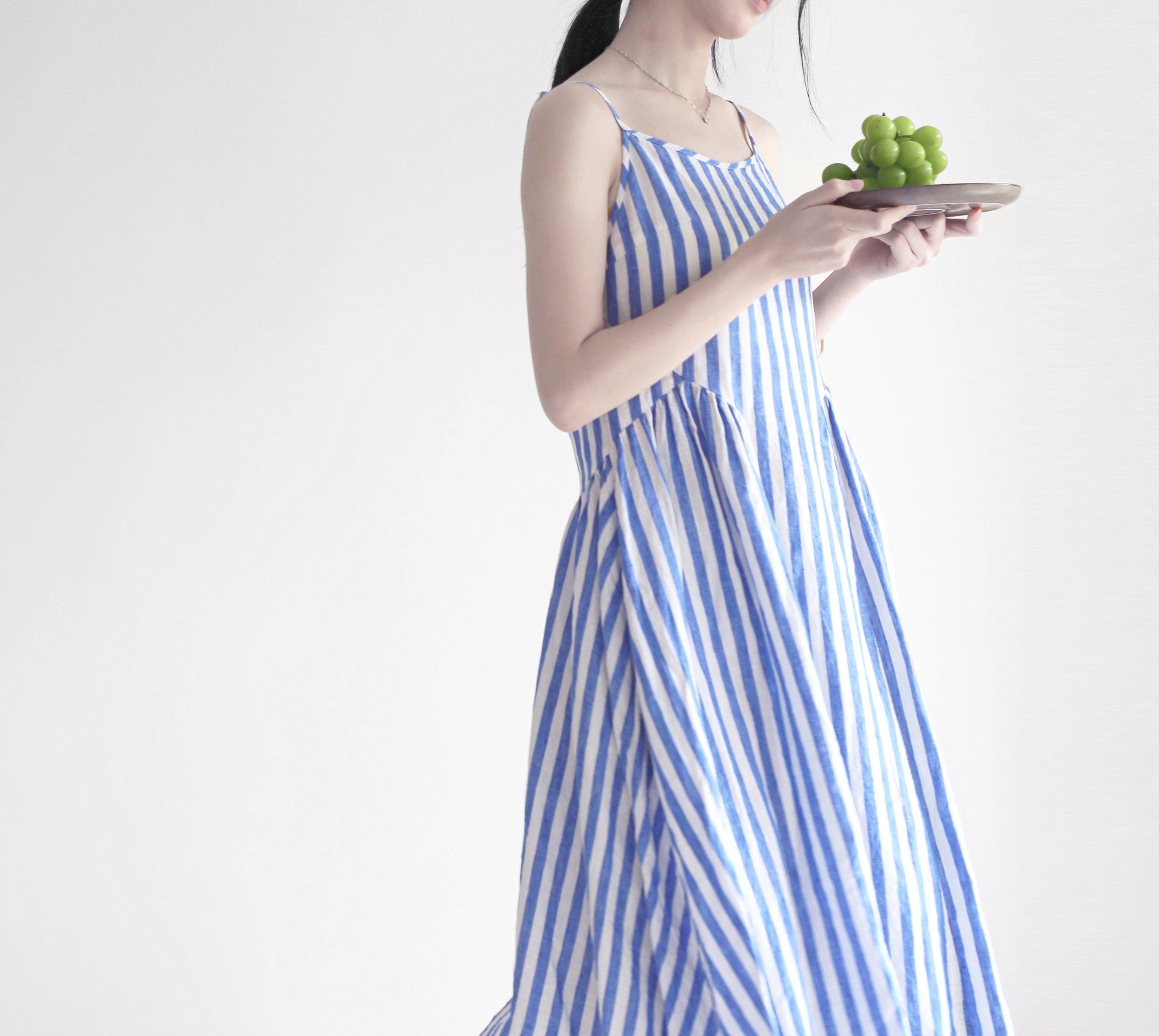 edoa linen striped dress