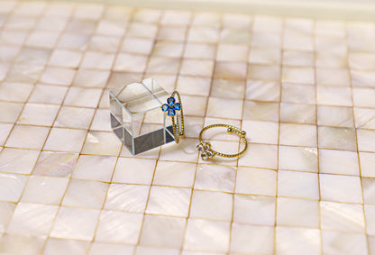 Heart clover birthstone ring