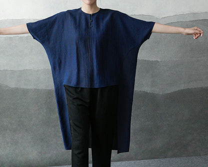 edoa Cracked Mud Silk Tunic Top
