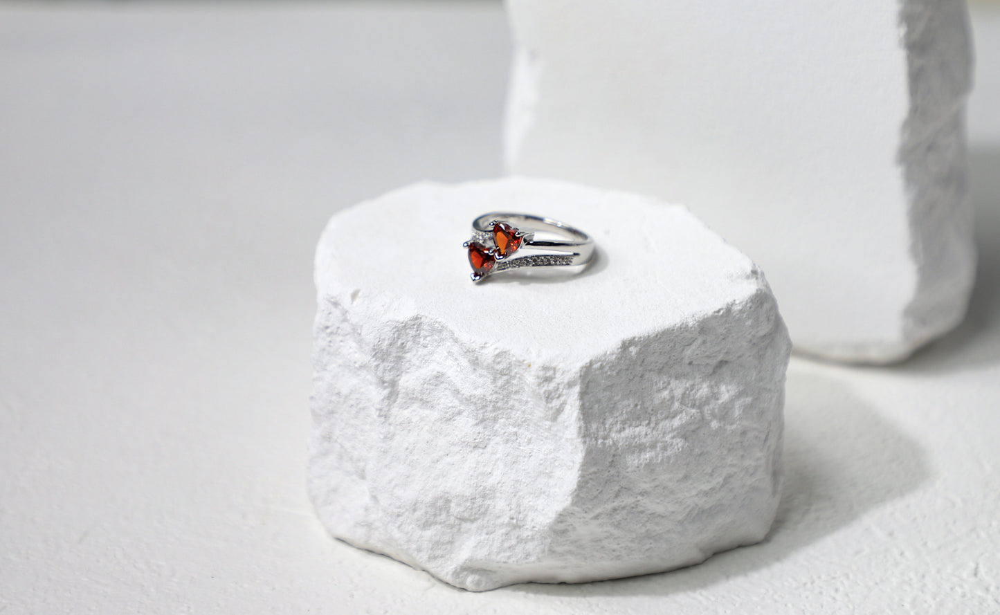 Duo heart ring