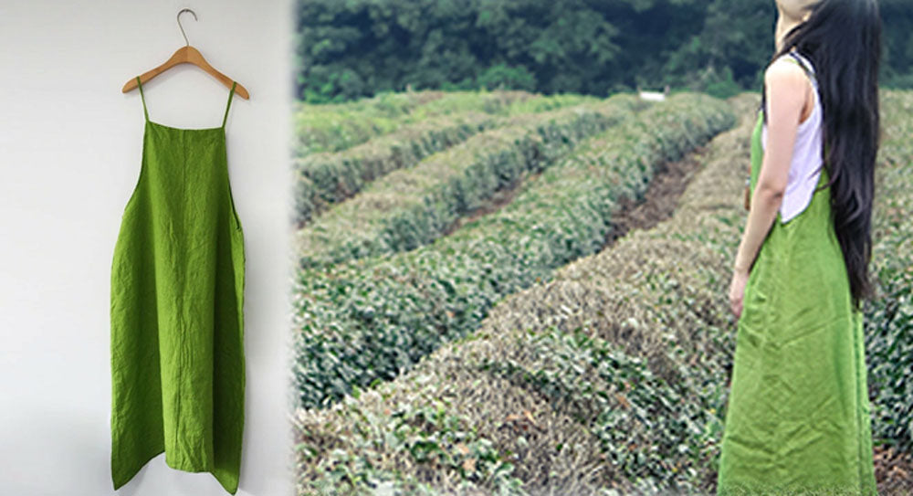 edoa Linen Pinafore Dress