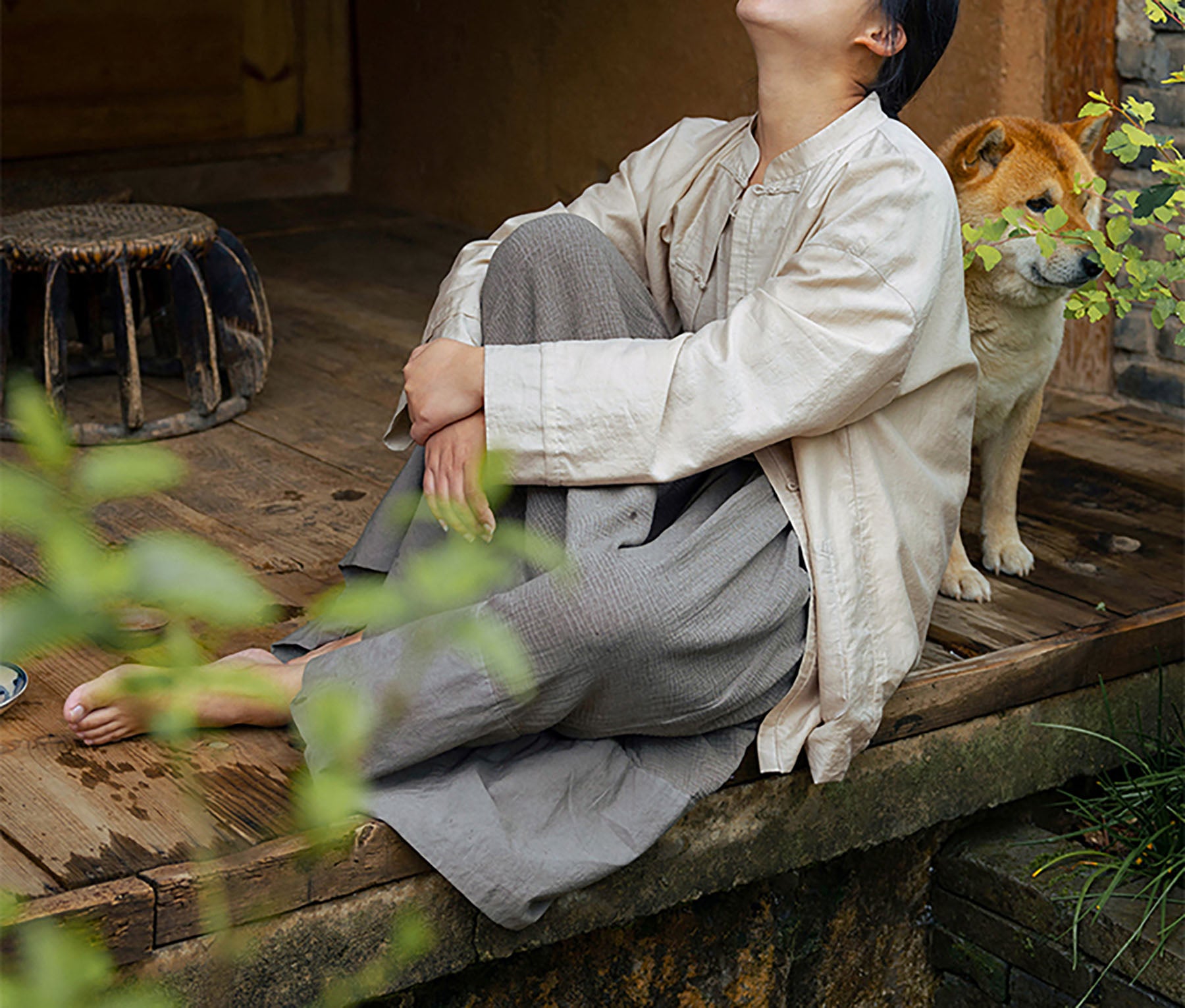 edoa Tussah Silk Tang Suit Jacket 