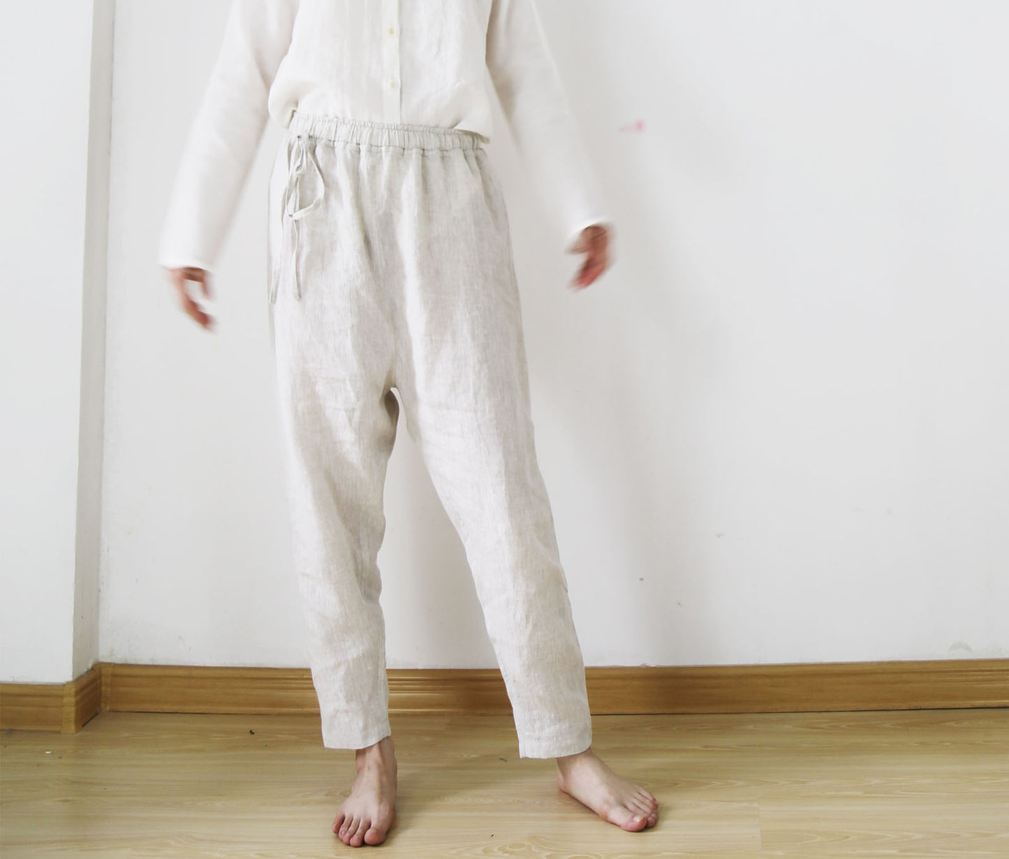 edoa Flax Linen Harem Pants