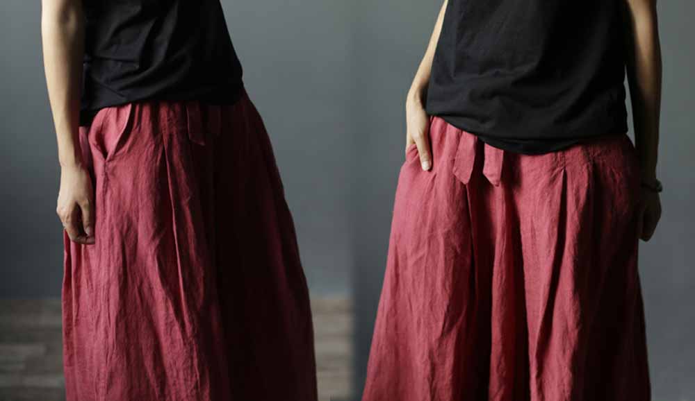 edoa  Linen Wide Leg Pants
