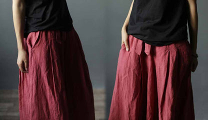 edoa  Linen Wide Leg Pants