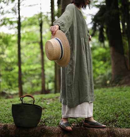edoa Hand Pintucked Linen Tunic