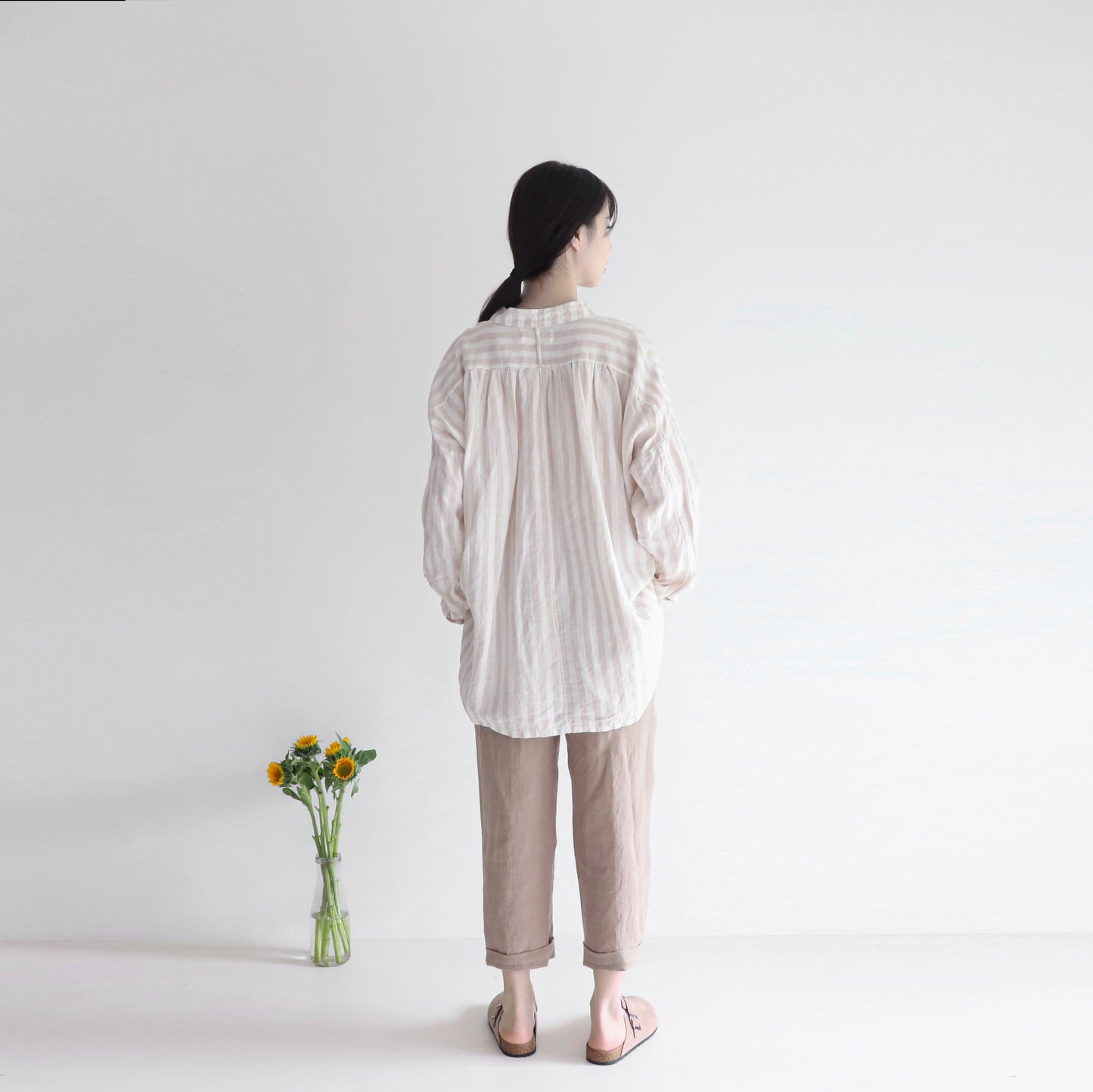 edoa linen striped blouse