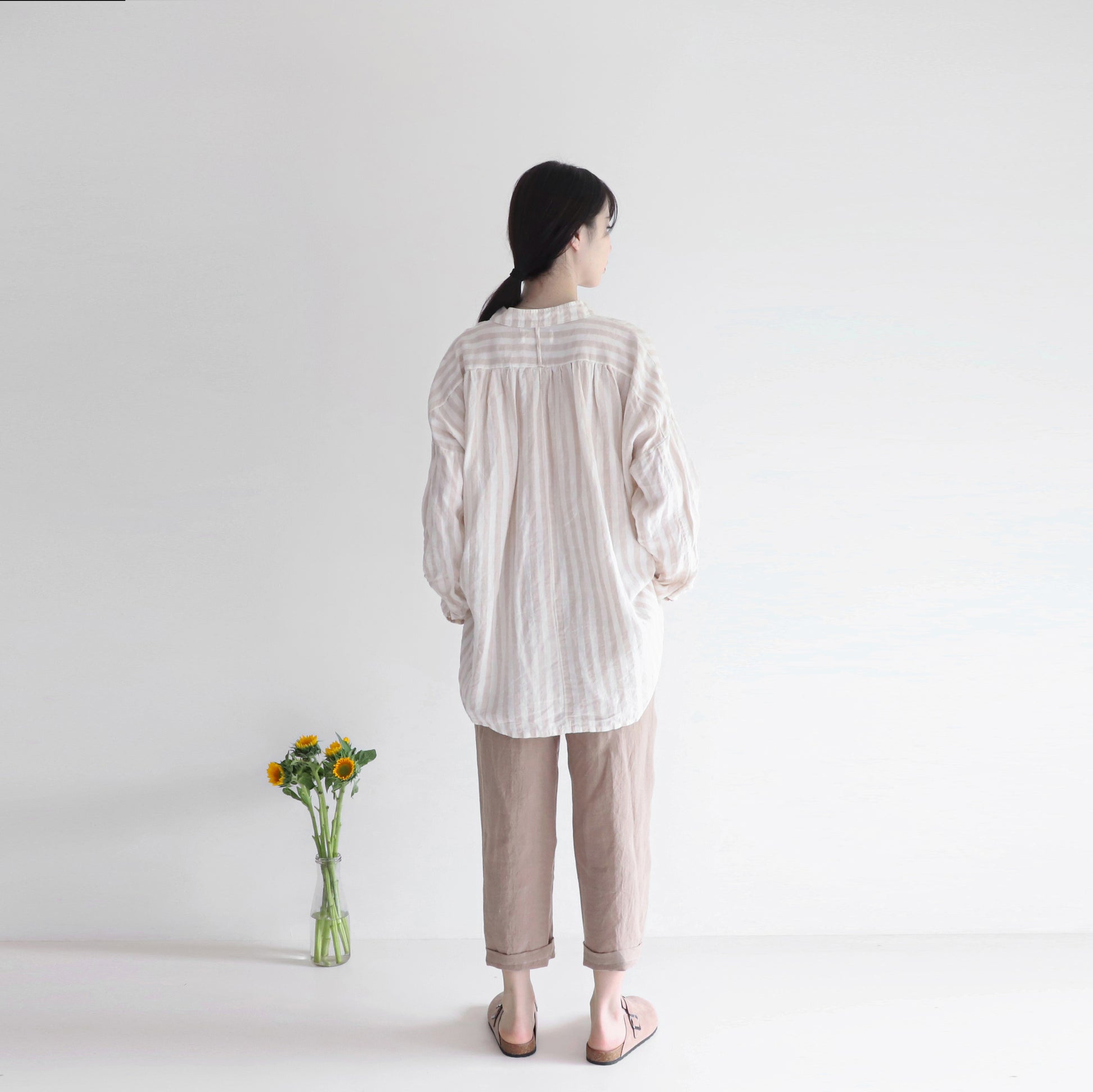 edoa linen striped blouse