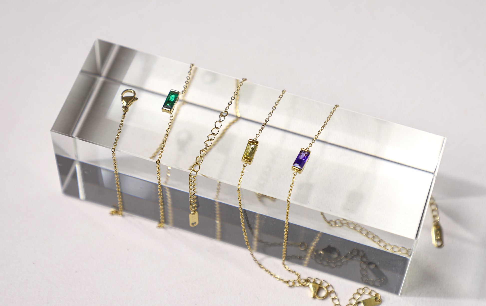 baguette birthstone necklace
