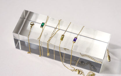 baguette birthstone necklace