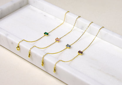 edoa oval birthstone bracelet