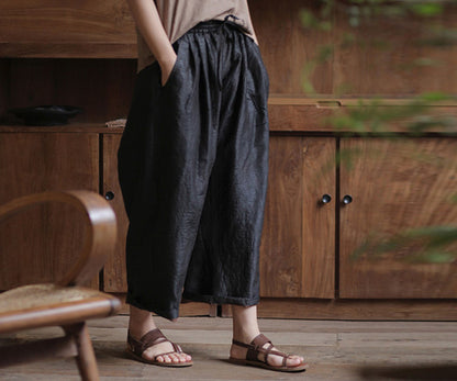 edoa Cracked Mud Silk Tapered Pants