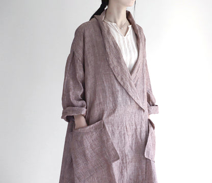 edoa oversized shawl collar linen coat