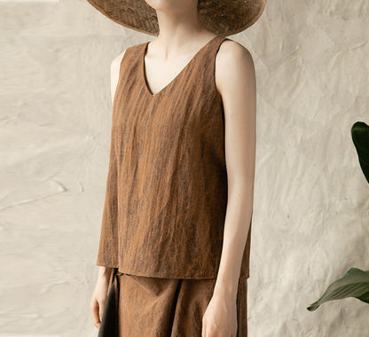 edoa Cracked Mud Silk Tank