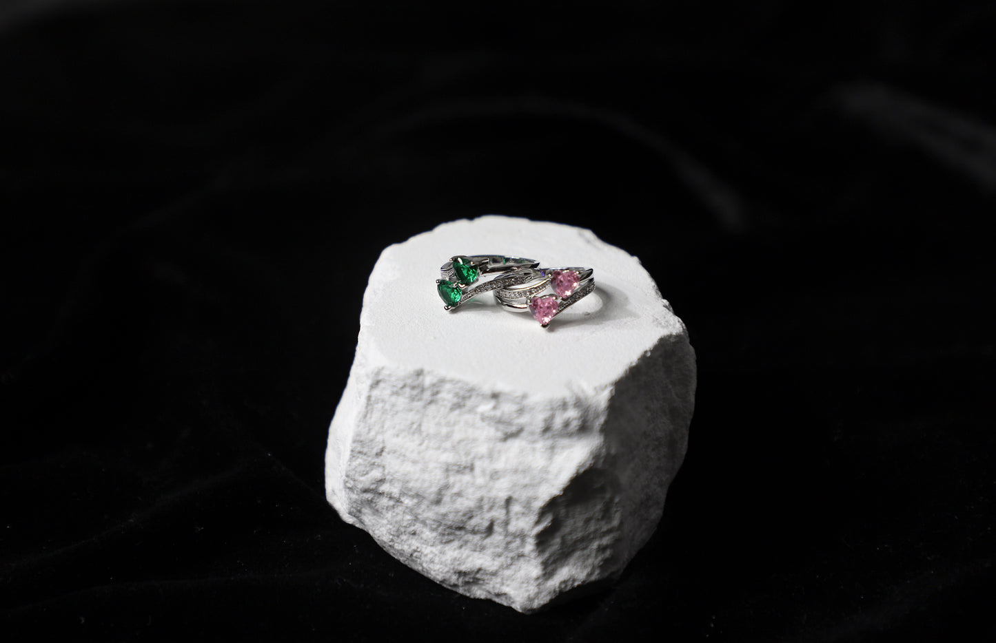 Duo heart ring