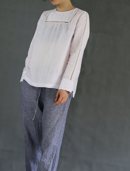 edoa French Linen Blend Victorian Top