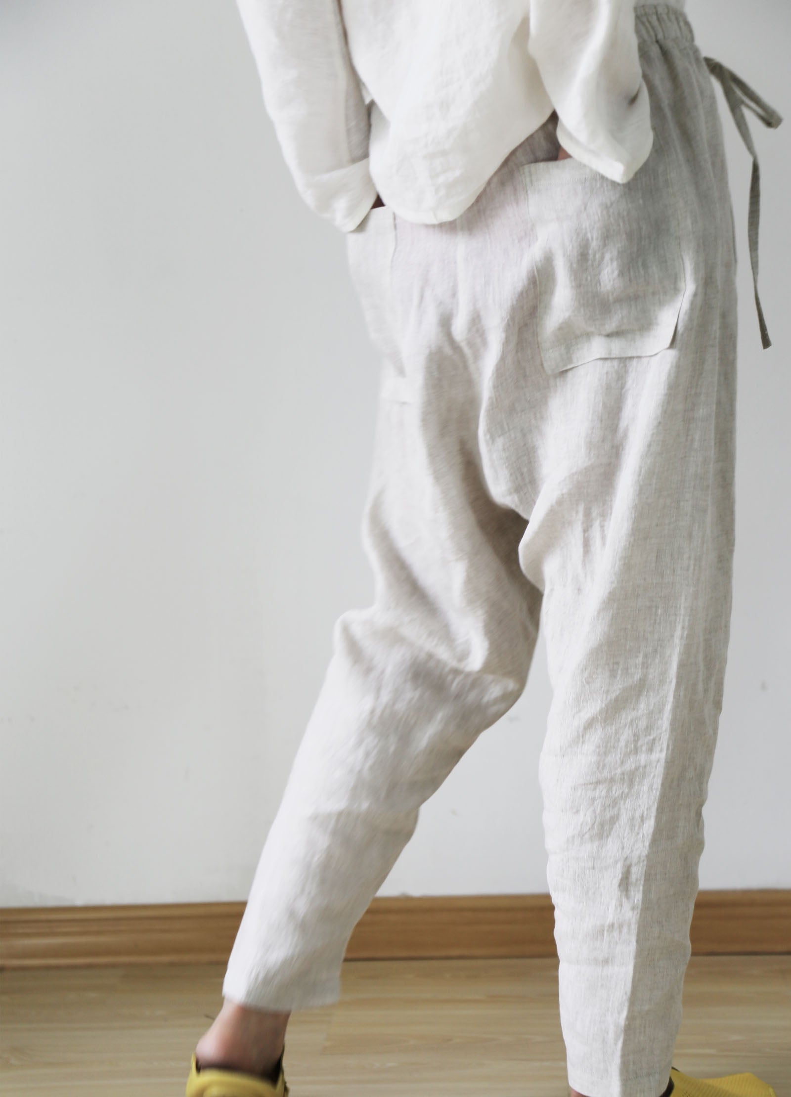 edoa Flax Linen Harem Pants