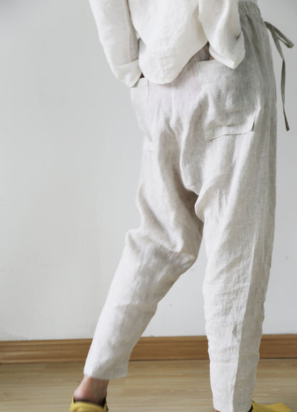 edoa Flax Linen Harem Pants