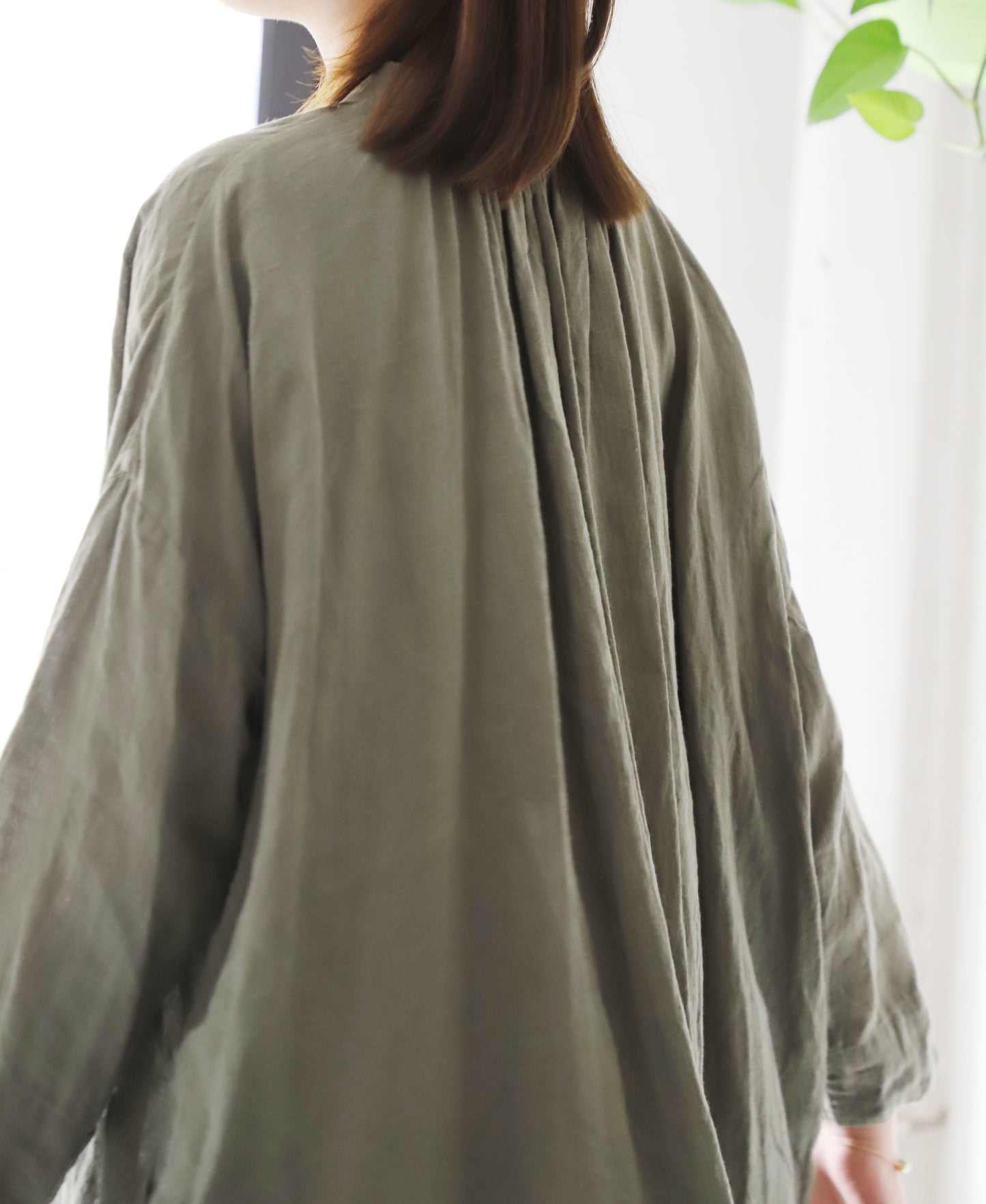 edoa Oversized Linen No-bra Shirtdress