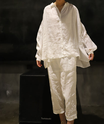 edoa Super Loose Linen Poet Shirt