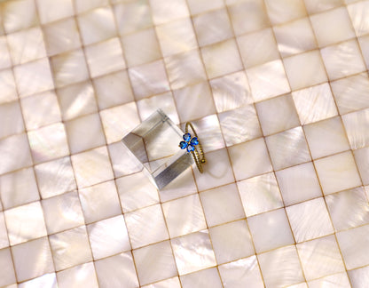 Heart clover birthstone ring