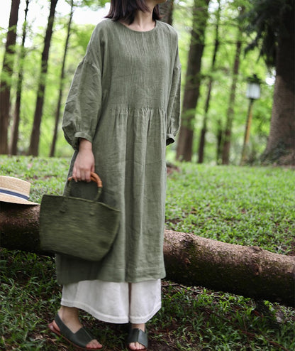 edoa Hand Pintucked Linen Tunic