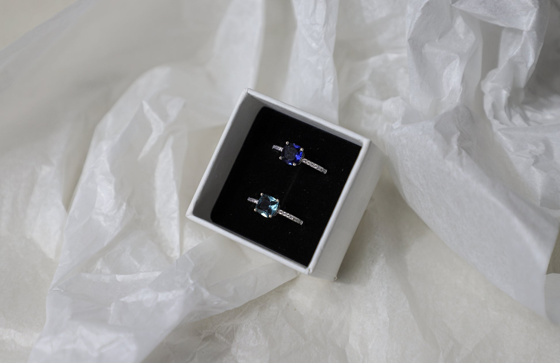 square birthstone ring