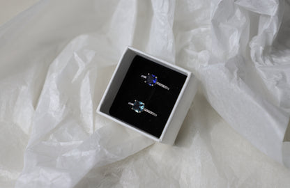 square birthstone ring