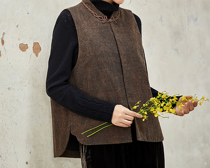 edoa Mud Silk Chinese Padded Vest 