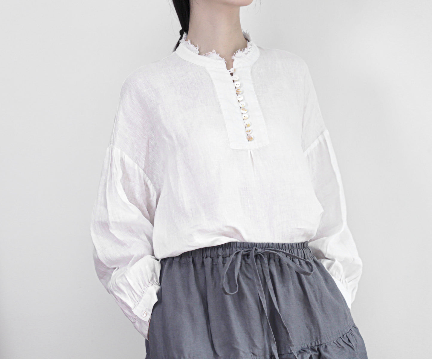 edoa maxi linen tiered skirt