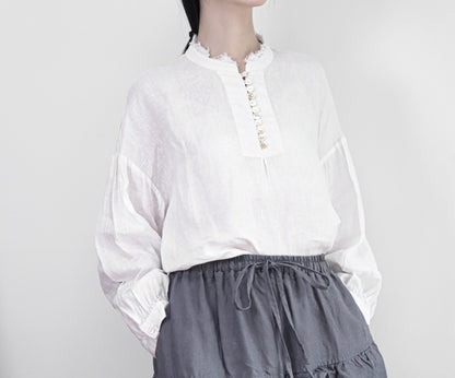 edoa maxi linen tiered skirt