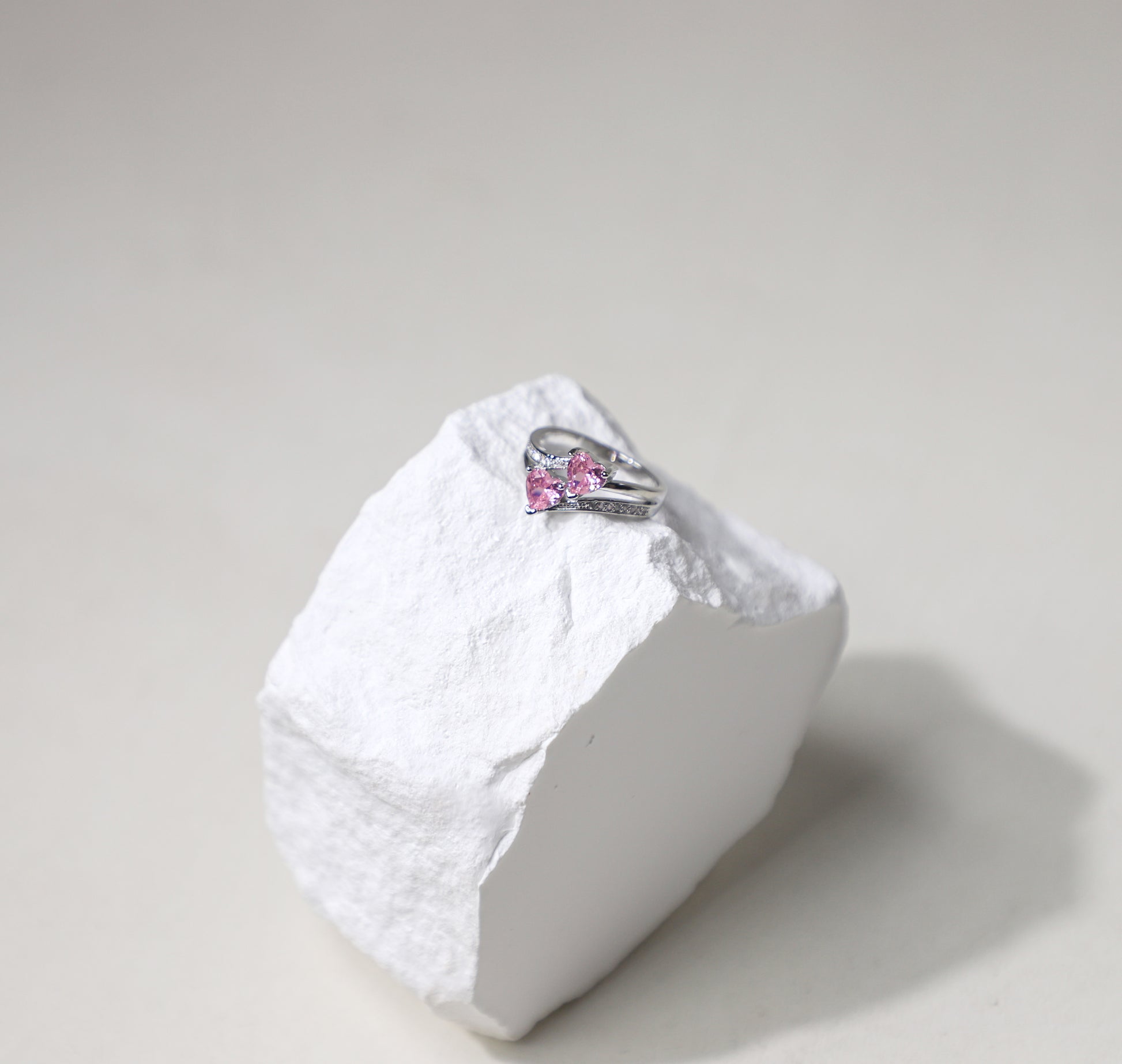 Duo heart ring
